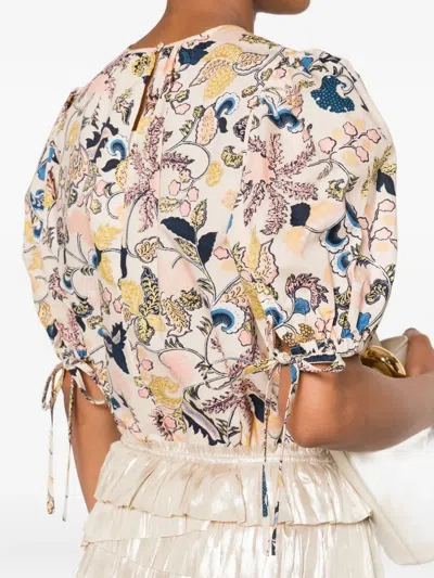 Ulla Johnson Perline Flutter Sleeve Blouse In Magnolia In Neutral