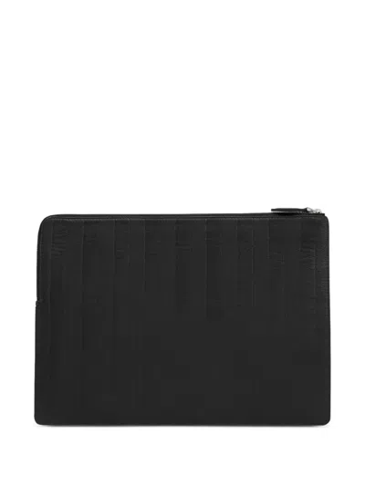 Ami Alexandre Mattiussi Black Leather Midi Document Holder Black In Black
