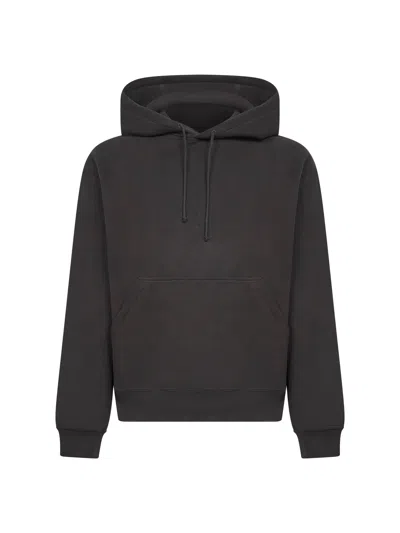 Saint Laurent Hoodie With Embroidered Logo In Gray