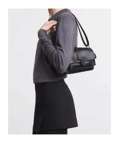 Hogan Rectangular Black Bag With Structured Silhouette In Black