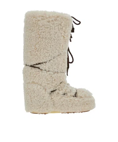 Moon Boot Logo Embellished Mid-calf Flat Sole Boots In Multi