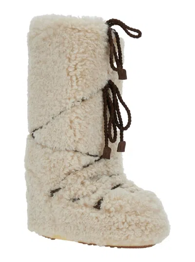 Moon Boot Logo Embellished Mid-calf Flat Sole Boots In Multi