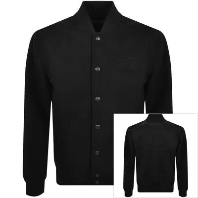 Diesel Bomber Jacket With Embroidered Logo In Black