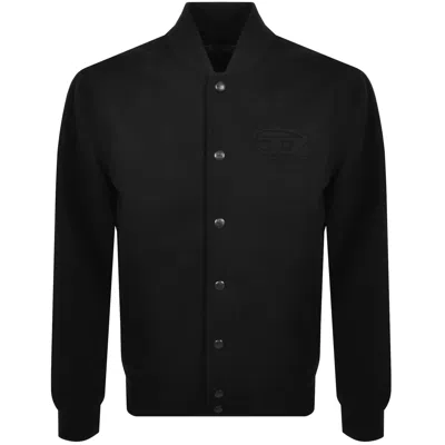 Diesel Bomber Jacket With Embroidered Logo In Black