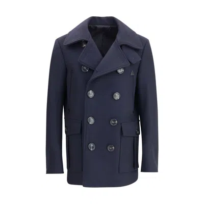 Dsquared2 Felted Wool Peacoat In Blue