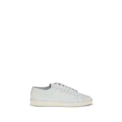 Saint Laurent Gym Low Logo-print Leather Sneakers In White