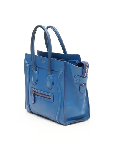 Celine Céline Luggage Micro Bag In Blue