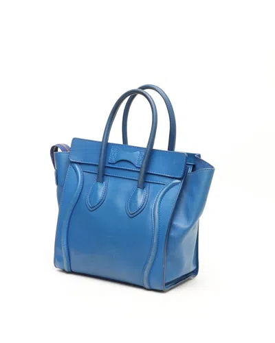 Celine Céline Luggage Micro Bag In Blue