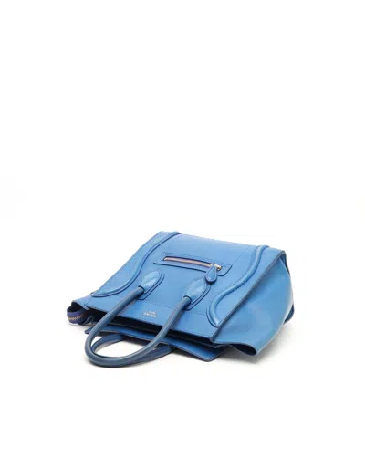 Celine Céline Luggage Micro Bag In Blue