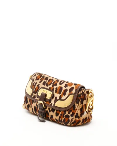 Prada Leopard Fur Chain Hobo Bag In Multi