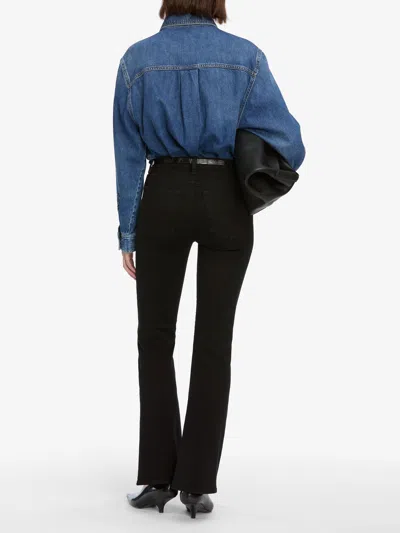Frame Le High Waist Pixie Flare Jeans In Black