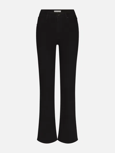 Frame Icon Mid-rise Flared Jeans In Black