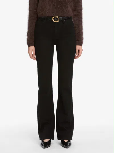 Frame Icon Mid-rise Flared Jeans In Black