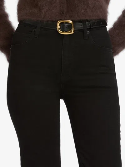 Frame Icon Mid-rise Flared Jeans In Black