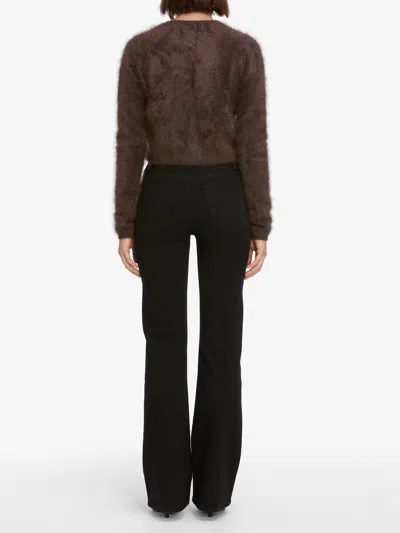 Frame Icon Mid-rise Flared Jeans In Black