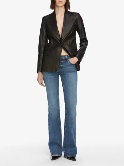 Frame Rodeo Low-rise Bootcut Jeans In Blue