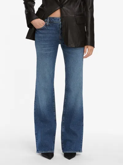 Frame The Pixie Low Rise Bootcut Jeans In Black