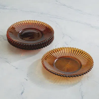 Frontgate Set Of 4 Ribbed Appetizer Plates