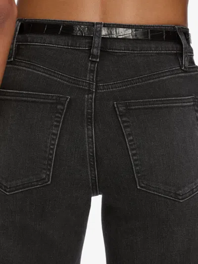 Frame Le Slim Palazzo Black Jeans With Logo Patch On The Rear And Wide Leg In Denim Woman