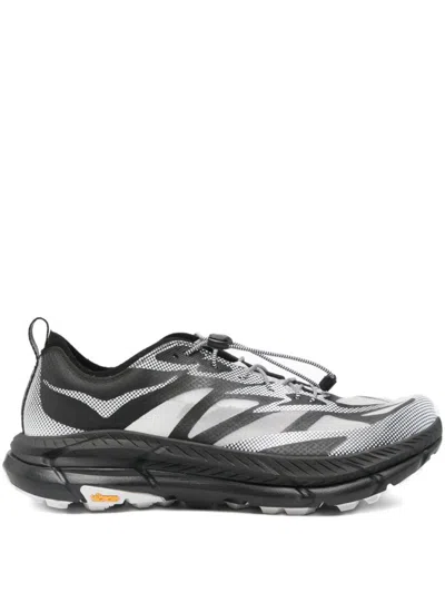 Hoka Mafate Speed 4 Lite Black Low Top Sneakers With Mesh Panels In Tech Fabric Unisex In Black