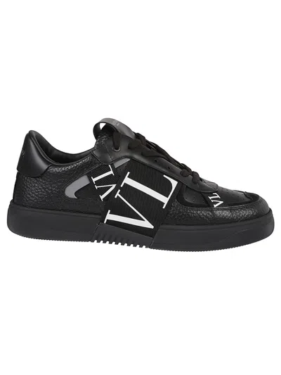 Valentino Leather Sneakers In Black