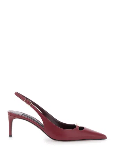 Dolce & Gabbana Scarpe Con Tacco Lollo In Pelle Porpora  Donna In Burgundy
