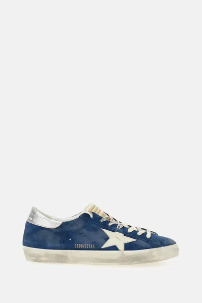 Golden Goose Sneakers Low-top Super-star In Suede In Blue