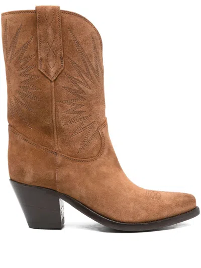 Golden Goose Star Wish Suede Leather Boots In Brown