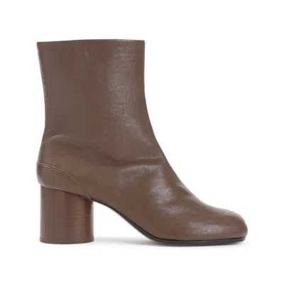 Maison Margiela Tabi 60 Nappa Leather Ankle Boots In Brown