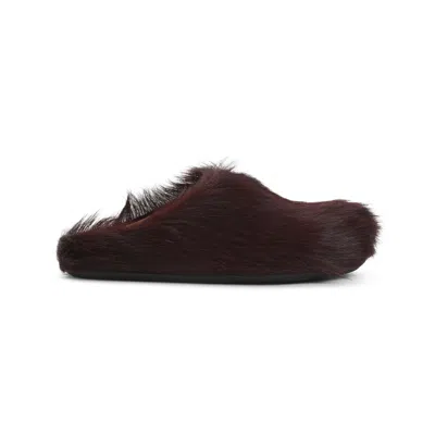 Marni Colorful Calf Hair Slip-on Shoes In Brown