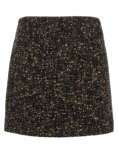 Blazé Milano Coci Wool-blend Tweed Miniskirt In Brown