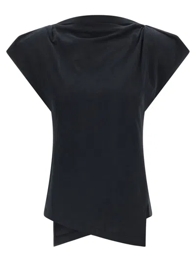 Isabel Marant Sebani Asymmetric Cotton-jersey T-shirt In Black