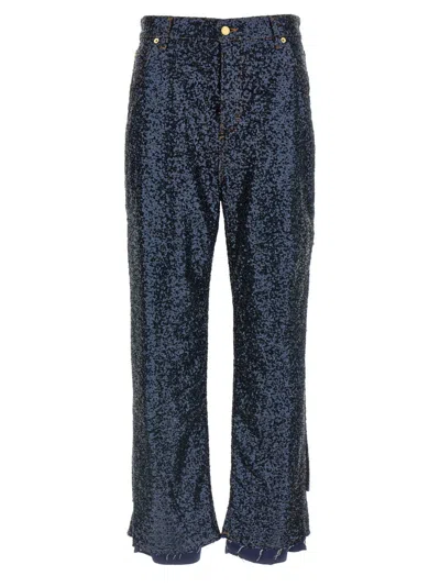Darkpark 'lisa' Trousers Sequin Embellishment In Blue