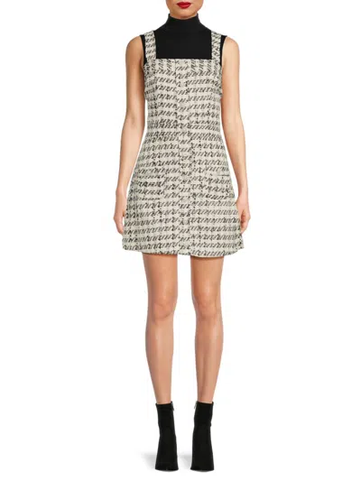 Lea & Viola Women's Tweed Button-front Minidress In Black