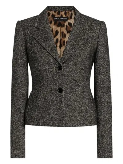 Dolce & Gabbana Jacket With Melange Effect Dolce E Gabbana In Gray