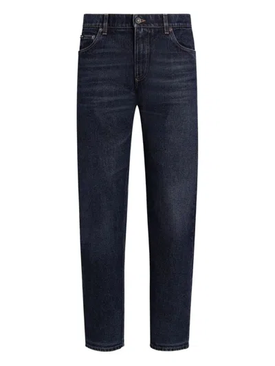 Dolce & Gabbana 5-pocket Jeans With Belt Loops And Contrast Stitching In Blue