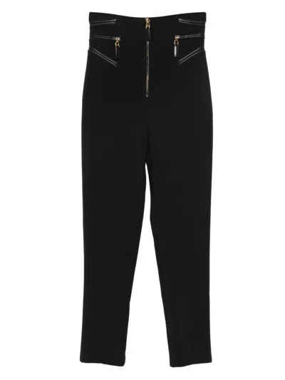 Elisabetta Franchi Zip-fastening Trim-detail Trousers In Black