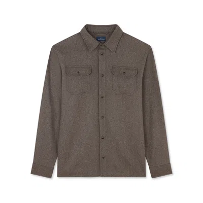 Paul & Shark Wool Blend Overshirt In Brown