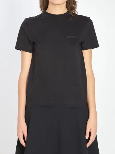 Jacquemus Grosgrain Short Sleeve T-shirt In Black
