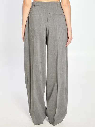 Jacquemus Curvo High-rise Cotton-blend Straight-leg Pants In Gray