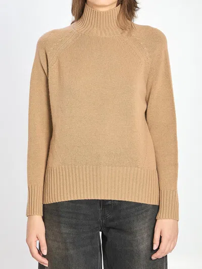 Allude Turtleneck Raglan-sleeve Sweater In Brown