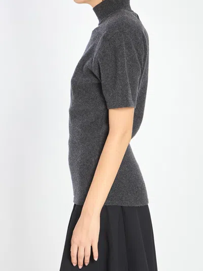 Jacquemus Cozy Turtleneck Knitwear Short Sleeves In Gray