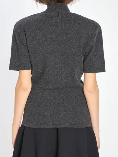Jacquemus Cozy Turtleneck Knitwear Short Sleeves In Gray