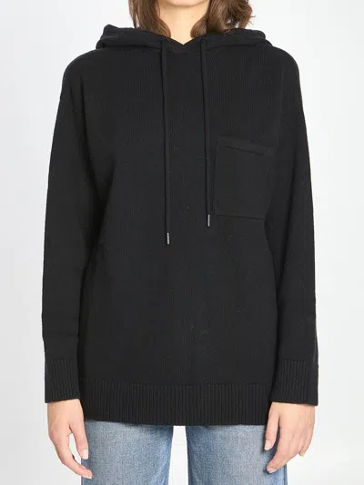 Max Mara Wool And Cashmere Knit Sweatshirt In Black