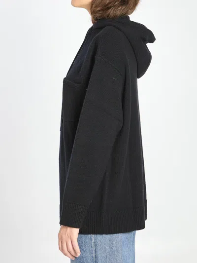 Max Mara Wool And Cashmere Knit Sweatshirt In Black