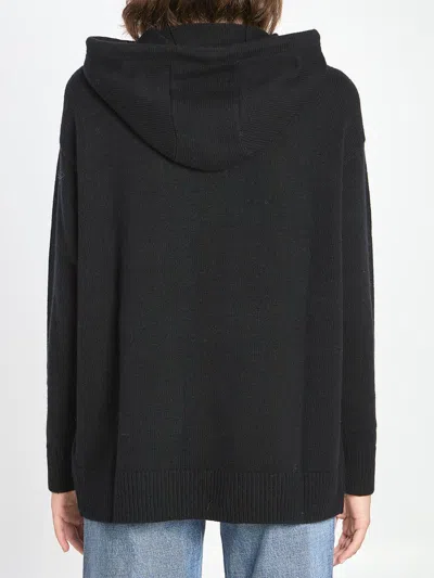 Max Mara Wool And Cashmere Knit Sweatshirt In Black