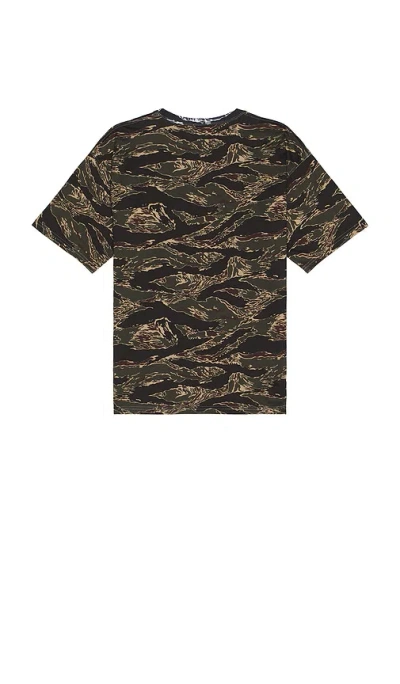 Diesel T-boxt-t22 Tiger-stripe Logo T-shirt In Brown