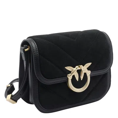Pinko Suede Mini Love Bag Box Shoulder Bag In Black