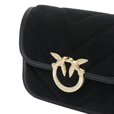 Pinko Suede Mini Love Bag Box Shoulder Bag In Black