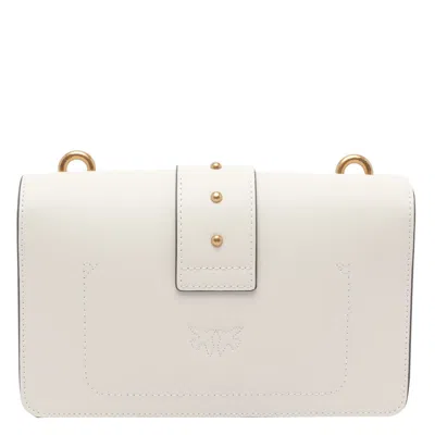 Pinko Love One Leather Crossbody Bag In White
